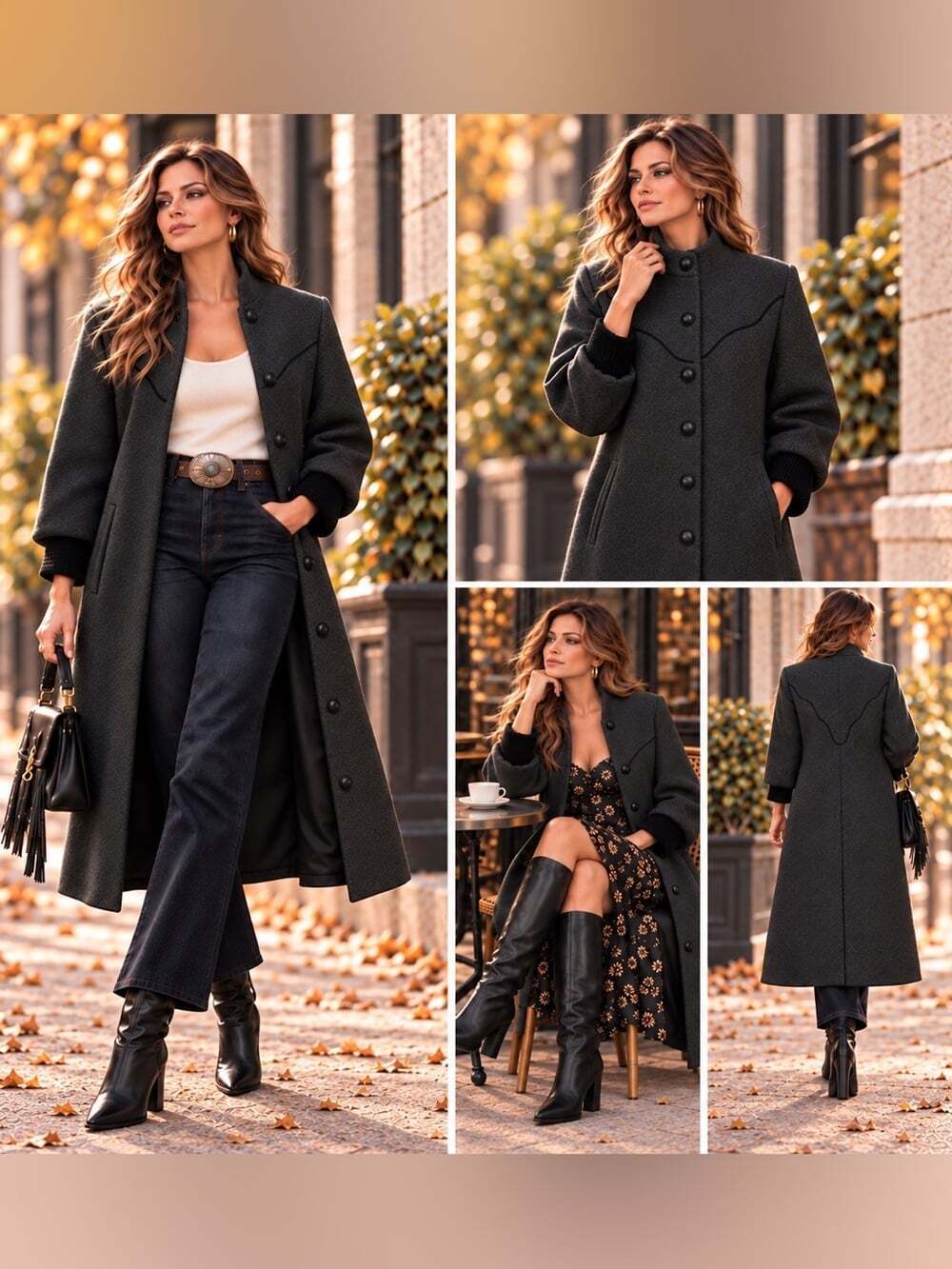 Vintage 1980s Beth Dutton Style Prairie Ranch Wool Western Romantic Duster Coat